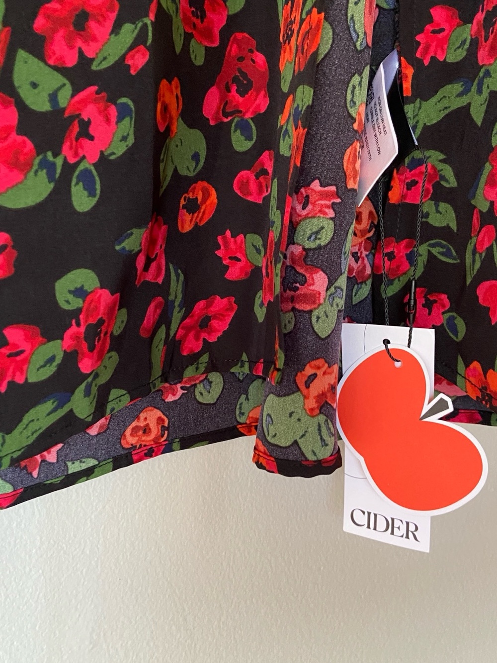 Cider Black Slip Dress with Floral Print - Picture 4 of 5